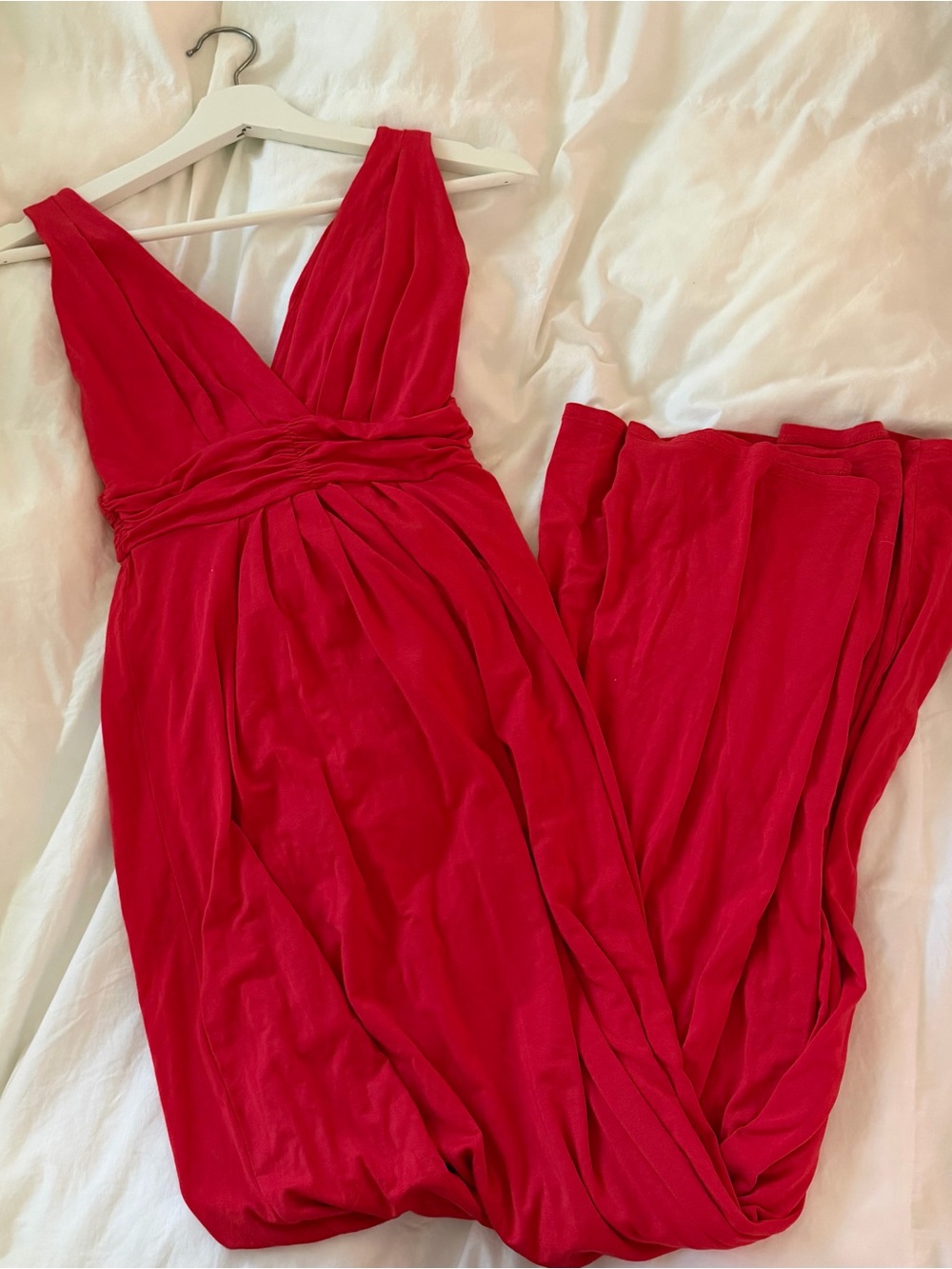 Max Studio Americana Red V-Neck Maxi Dress